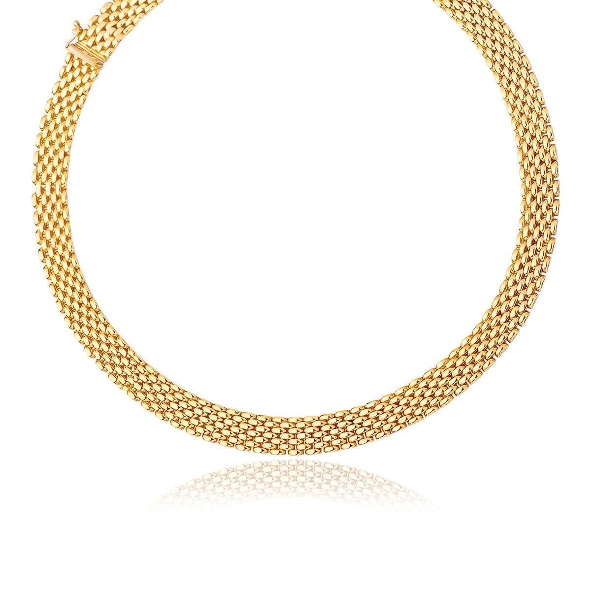 14k Yellow Gold Flexible Panther 9.0mm Line Necklace Bids.com