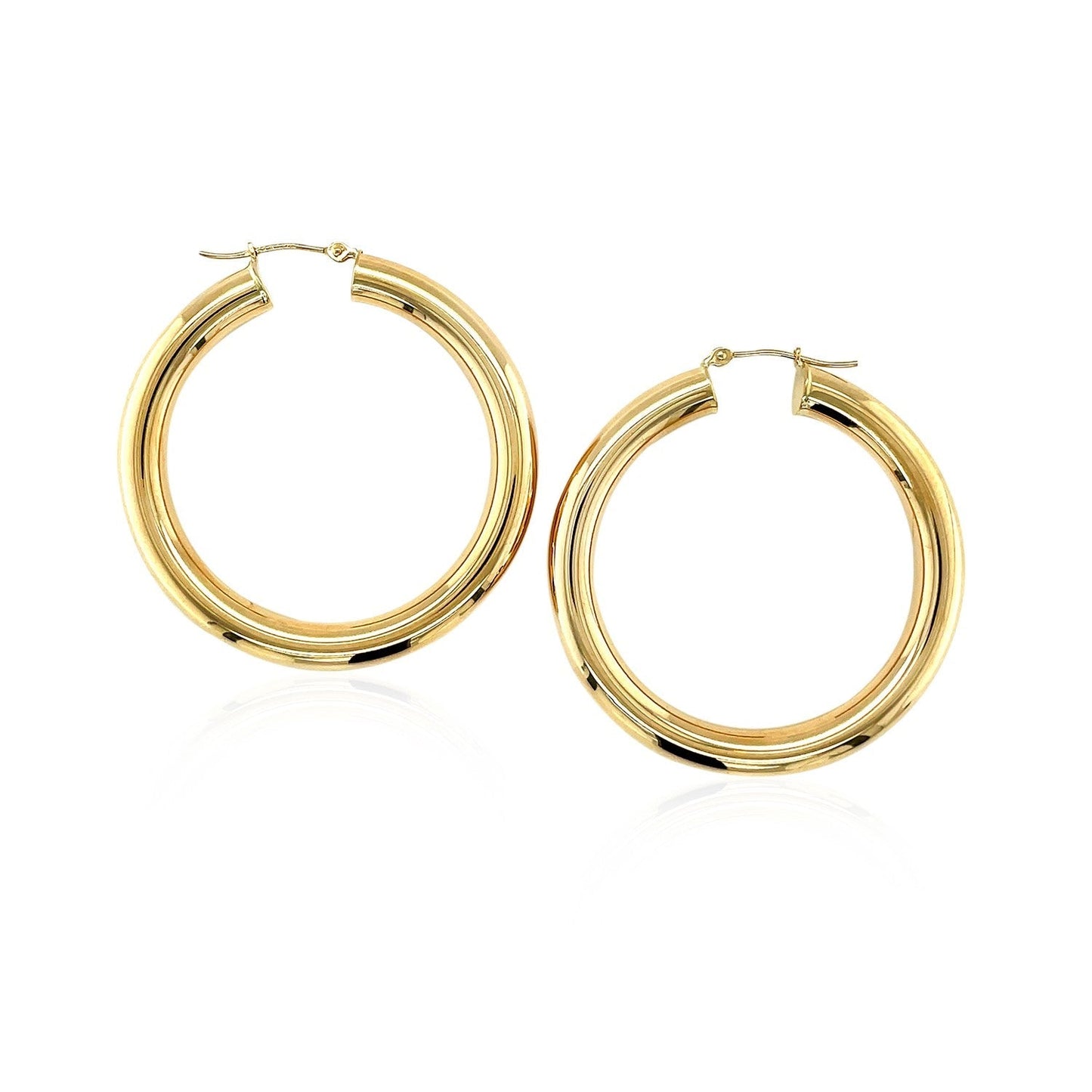 14k Yellow Gold Polished Hoop Earrings (40 mm) Bids.com