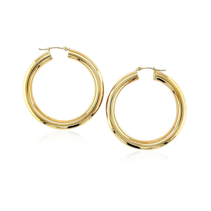 14k Yellow Gold Polished Hoop Earrings (40 mm) Bids.com