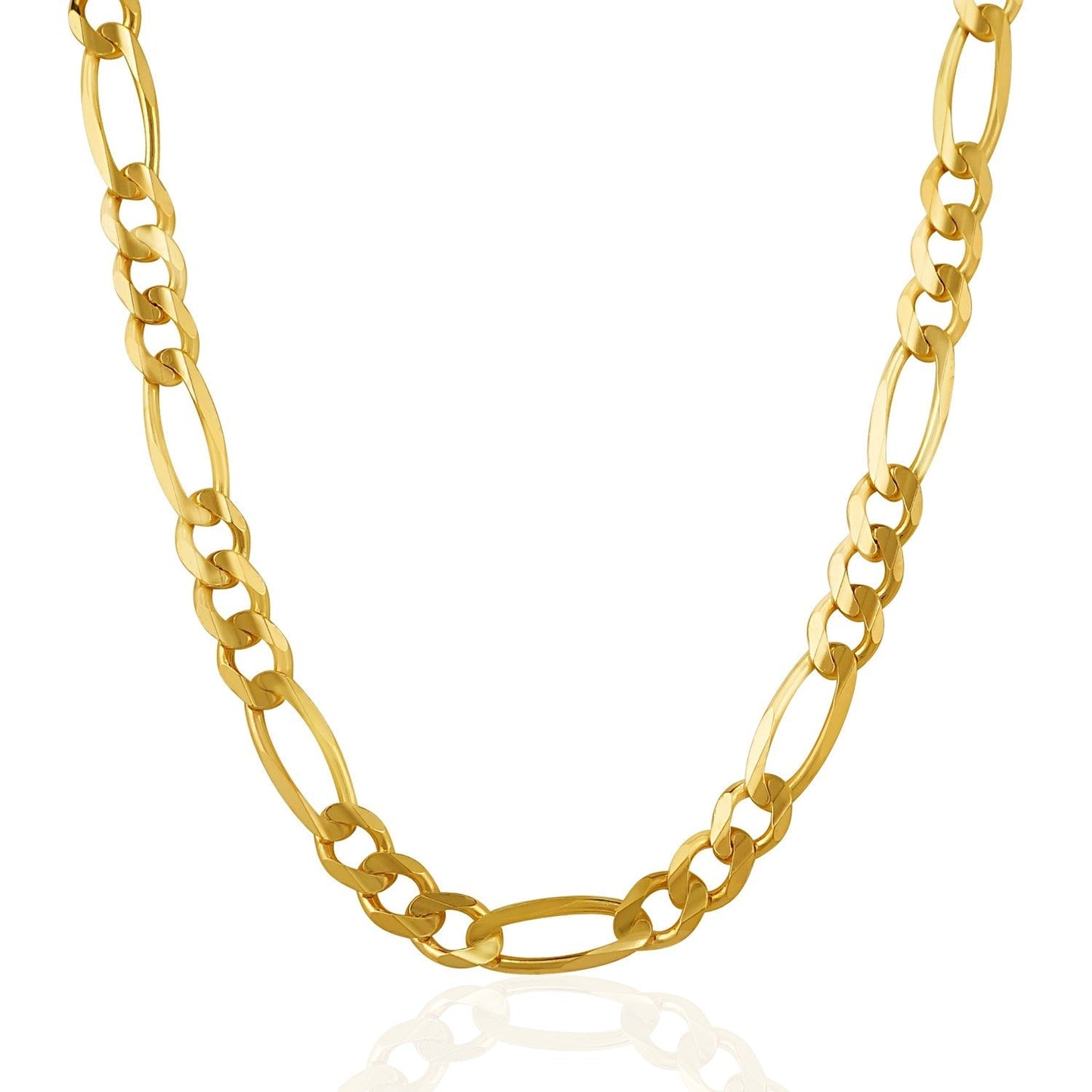 7.0mm 14k Yellow Gold Solid Figaro Chain Bids.com