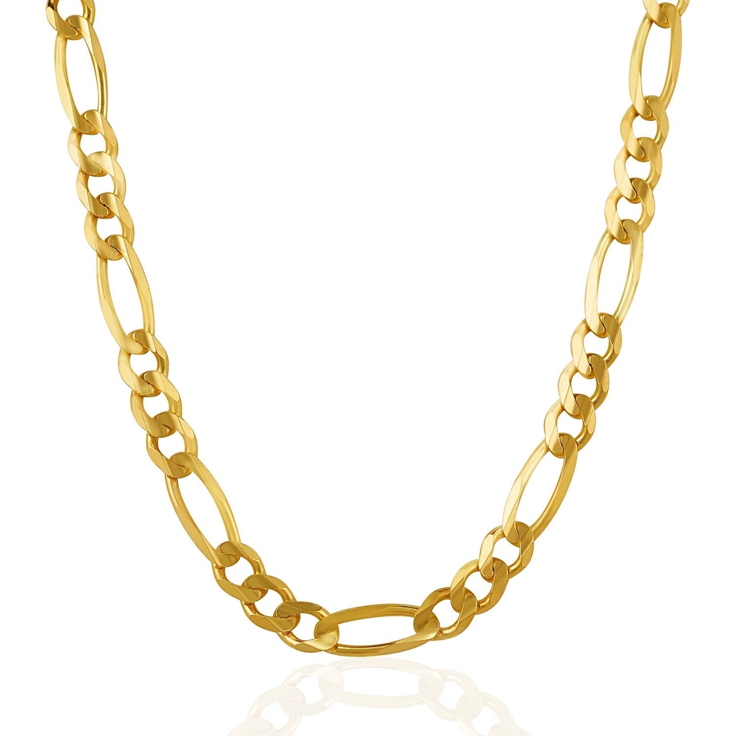 7.0mm 14k Yellow Gold Solid Figaro Chain Bids.com