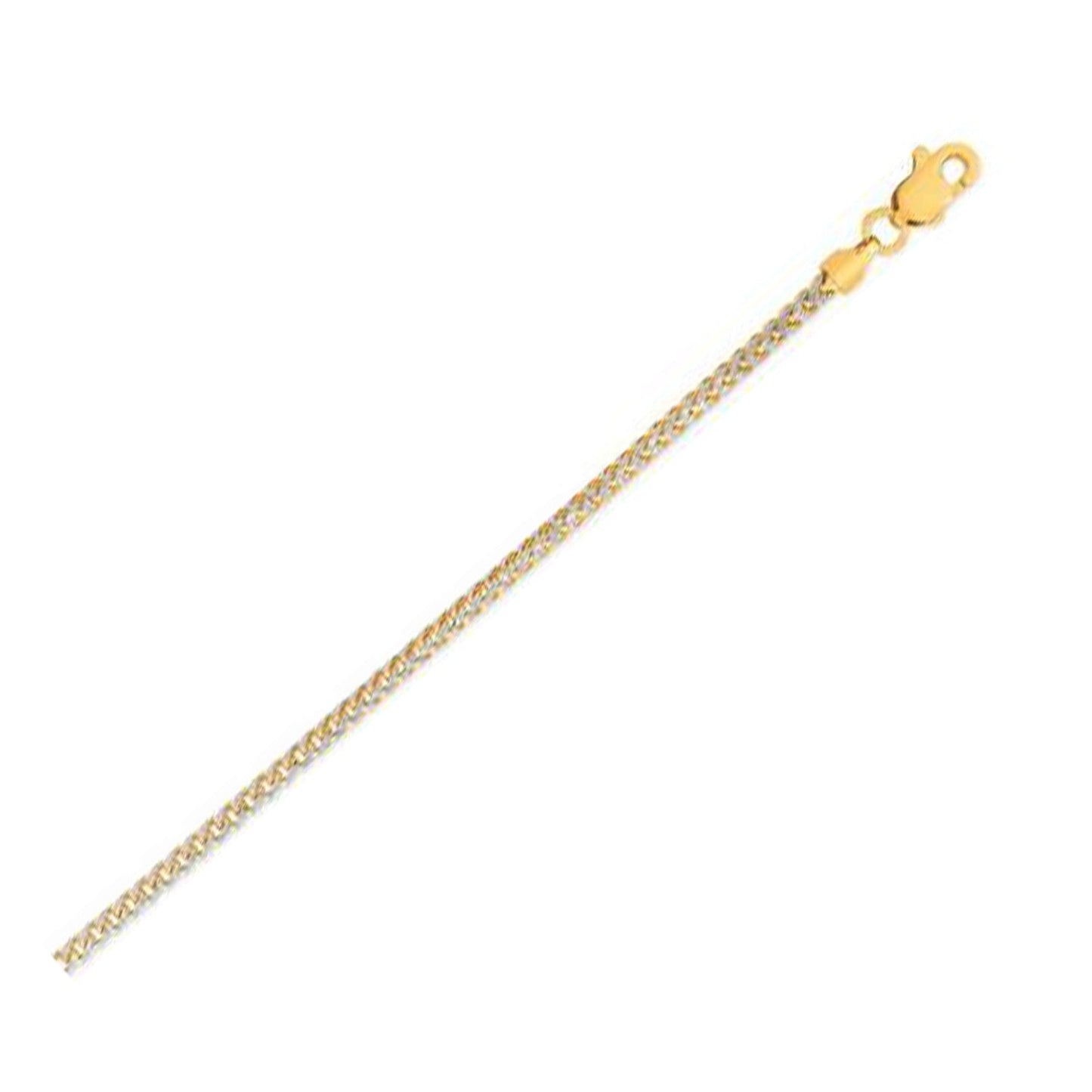 14k Yellow Gold Round Pave Franco Chain (2.30 mm) Bids.com