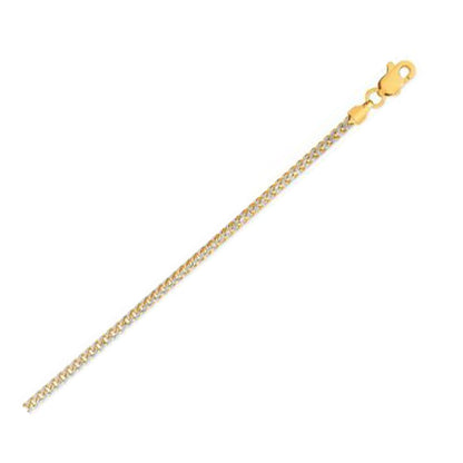 14k Yellow Gold Round Pave Franco Chain (2.30 mm) Bids.com
