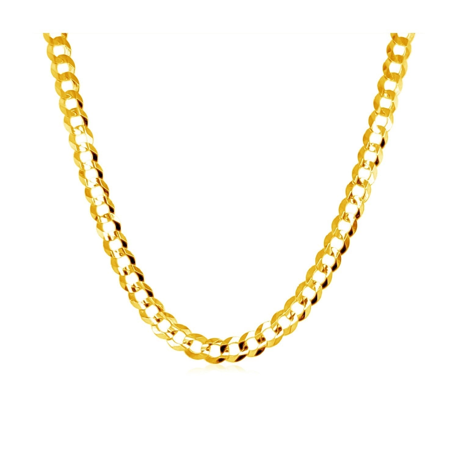 3.6mm 14k Yellow Gold Solid Curb Chain Bids.com
