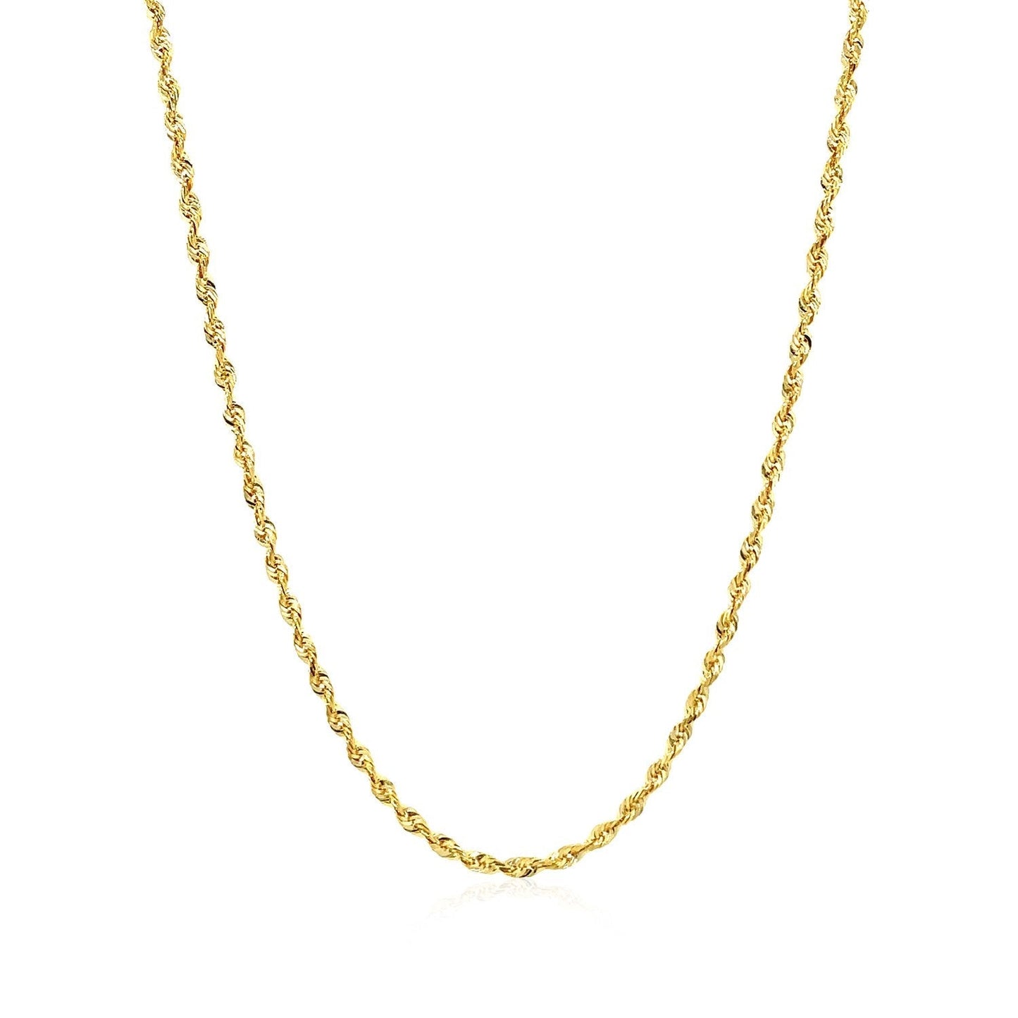 2.0mm 14k Yellow Gold Solid Diamond Cut Rope Chain Bids.com