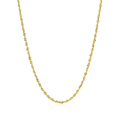 2.0mm 14k Yellow Gold Solid Diamond Cut Rope Chain Bids.com