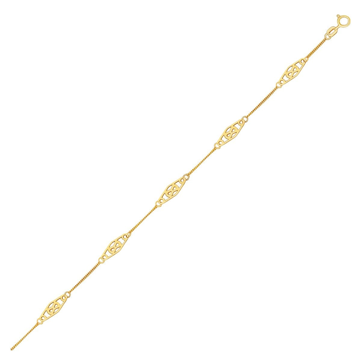 14k Yellow Gold Infinity Ankle Bracelet Bids.com