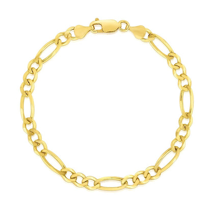 10k Yellow Gold Solid Figaro Bracelet (4.50 mm) Bids.com