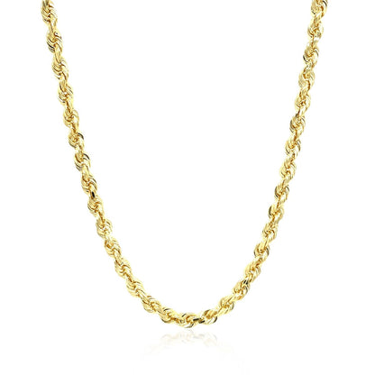 3.5mm 10k Yellow Gold Solid Diamond Cut Rope Chain Bids.com