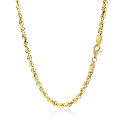 3.5mm 10k Yellow Gold Solid Diamond Cut Rope Chain Bids.com