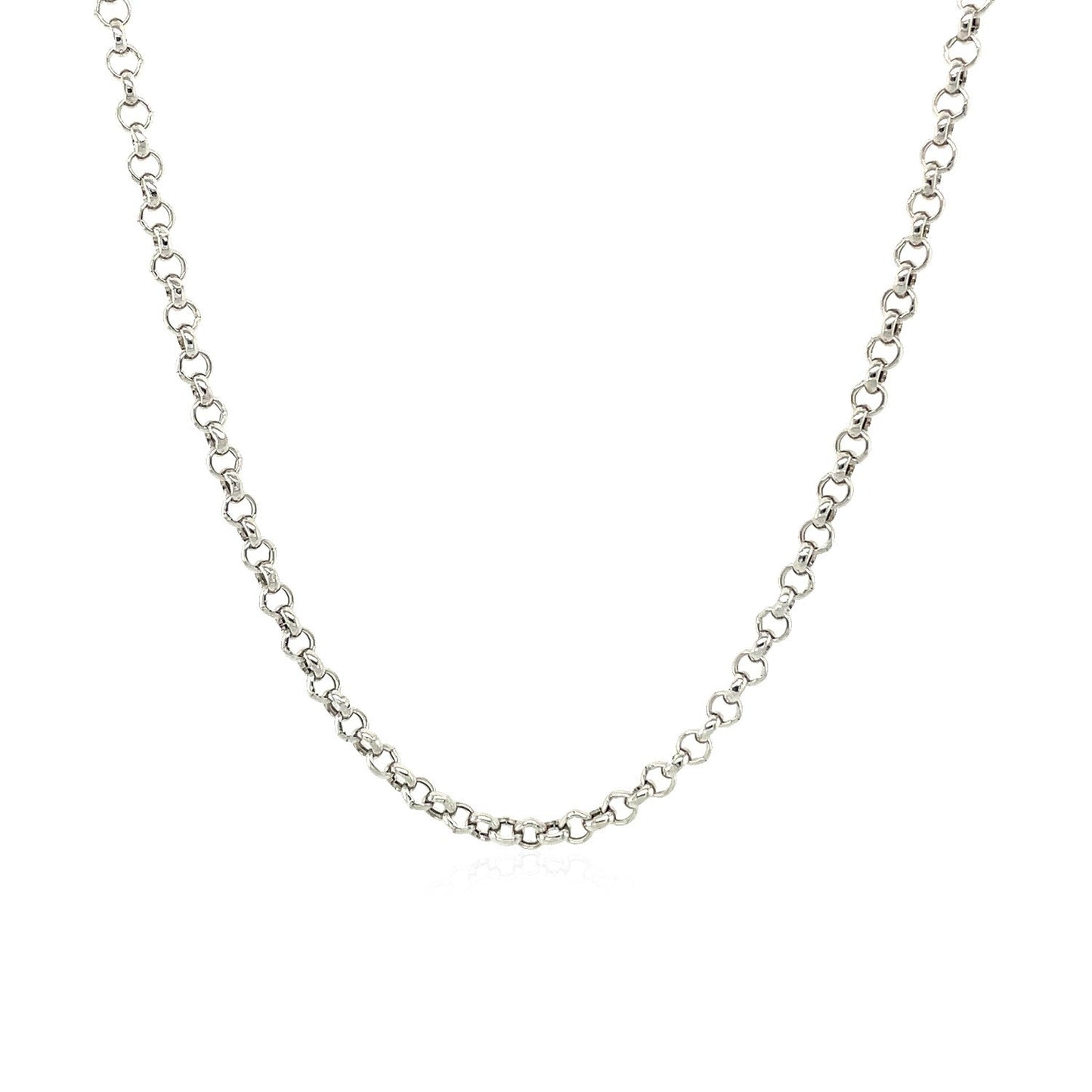 2.3mm 14k White Gold Rolo Chain Bids.com
