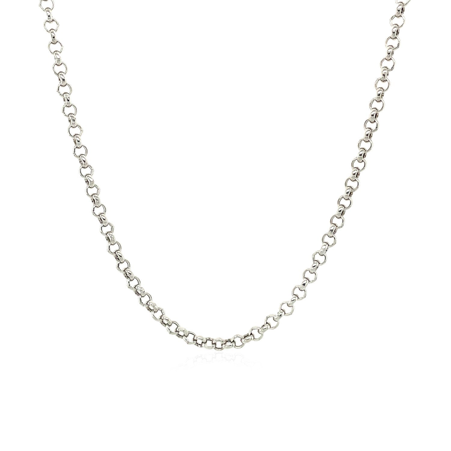 2.3mm 14k White Gold Rolo Chain Bids.com