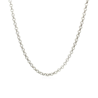 2.3mm 14k White Gold Rolo Chain Bids.com