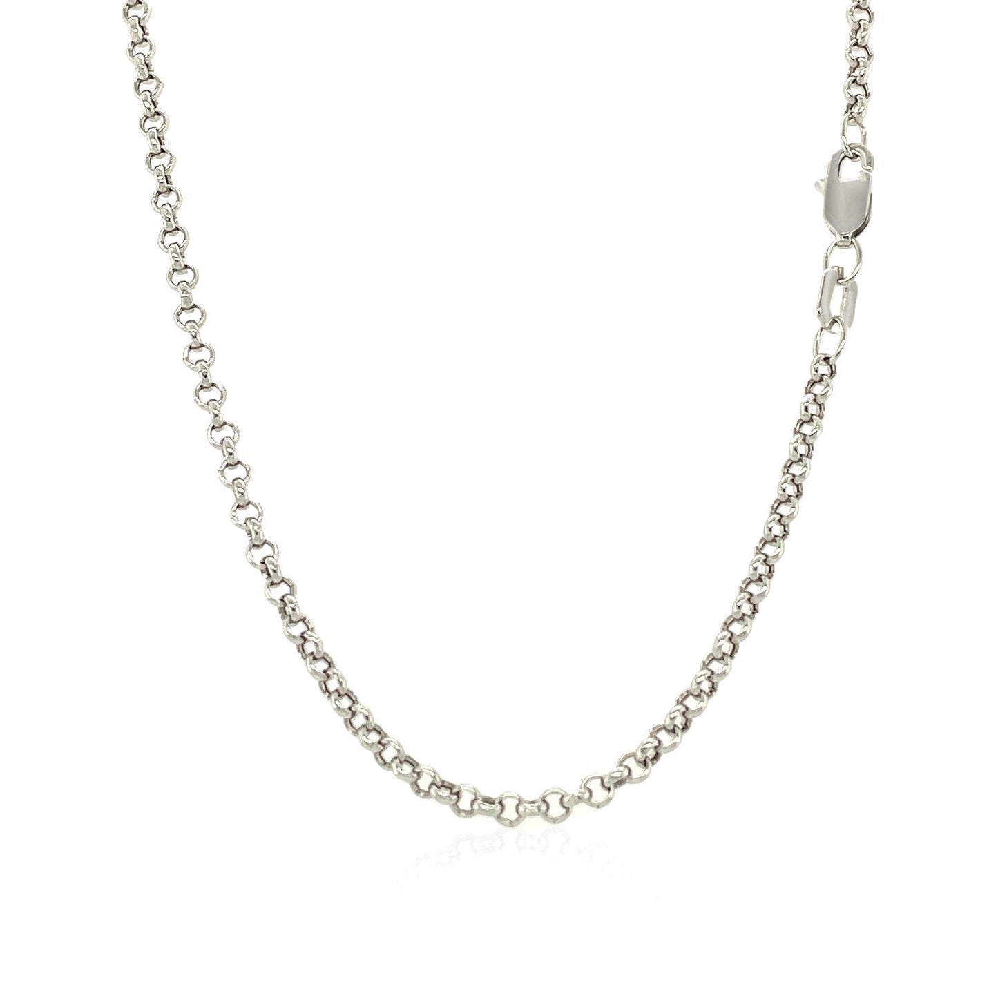 2.3mm 14k White Gold Rolo Chain Bids.com