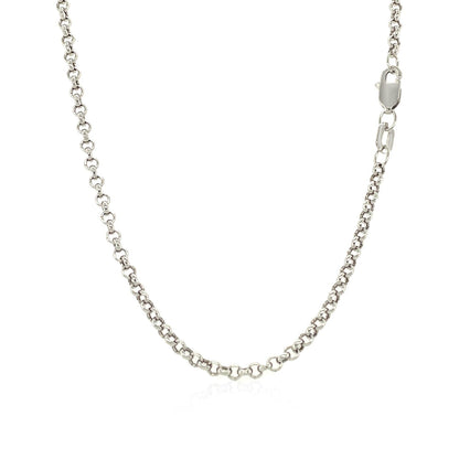 2.3mm 14k White Gold Rolo Chain Bids.com