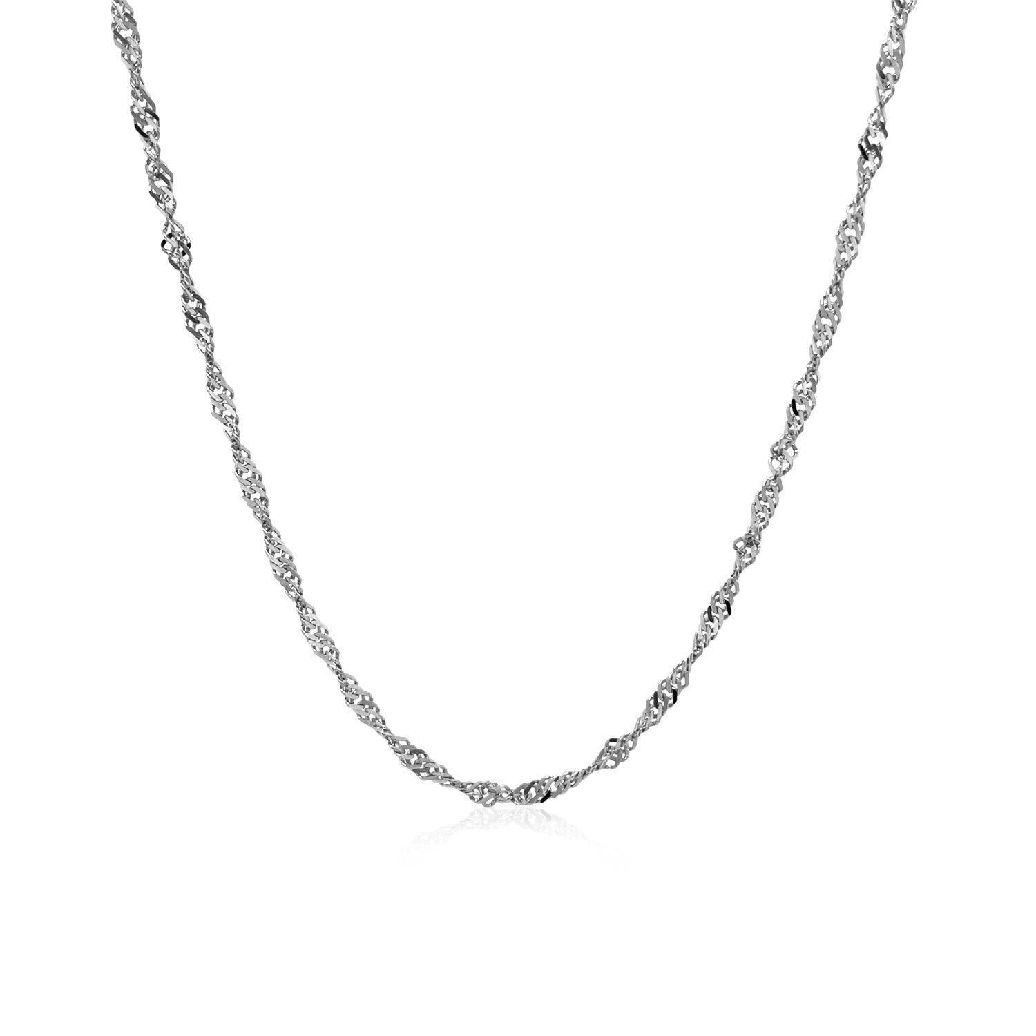 14k White Gold Singapore Chain 1.7mm Bids.com