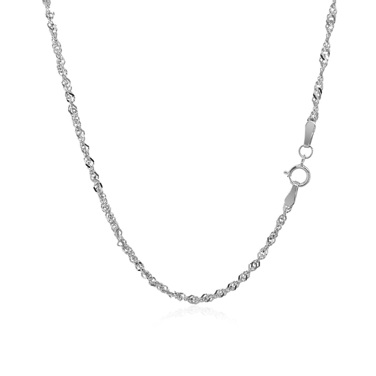 14k White Gold Singapore Chain 1.7mm Bids.com