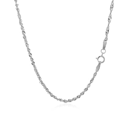 14k White Gold Singapore Chain 1.7mm Bids.com