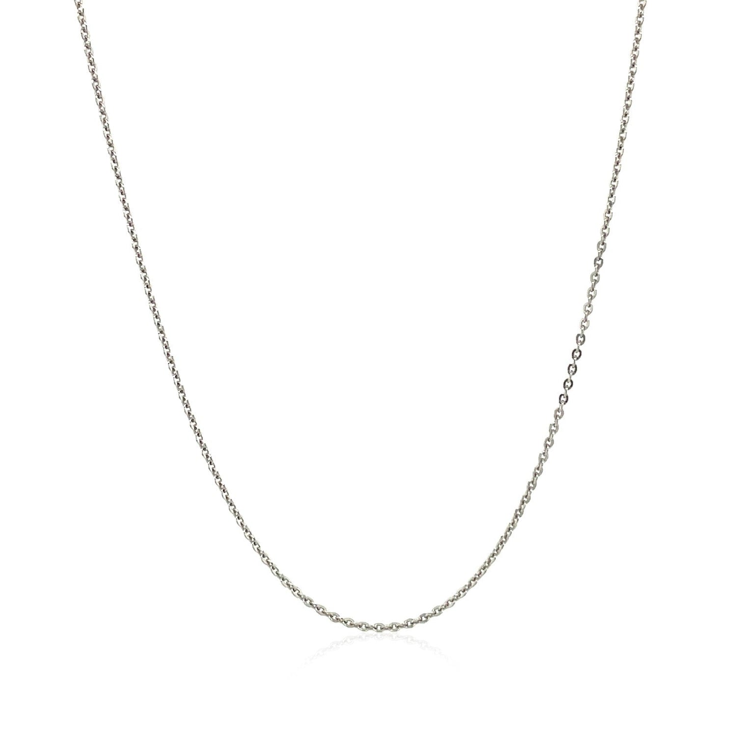 Sterling Silver Rhodium Plated Cable Chain 0.6mm Bids.com