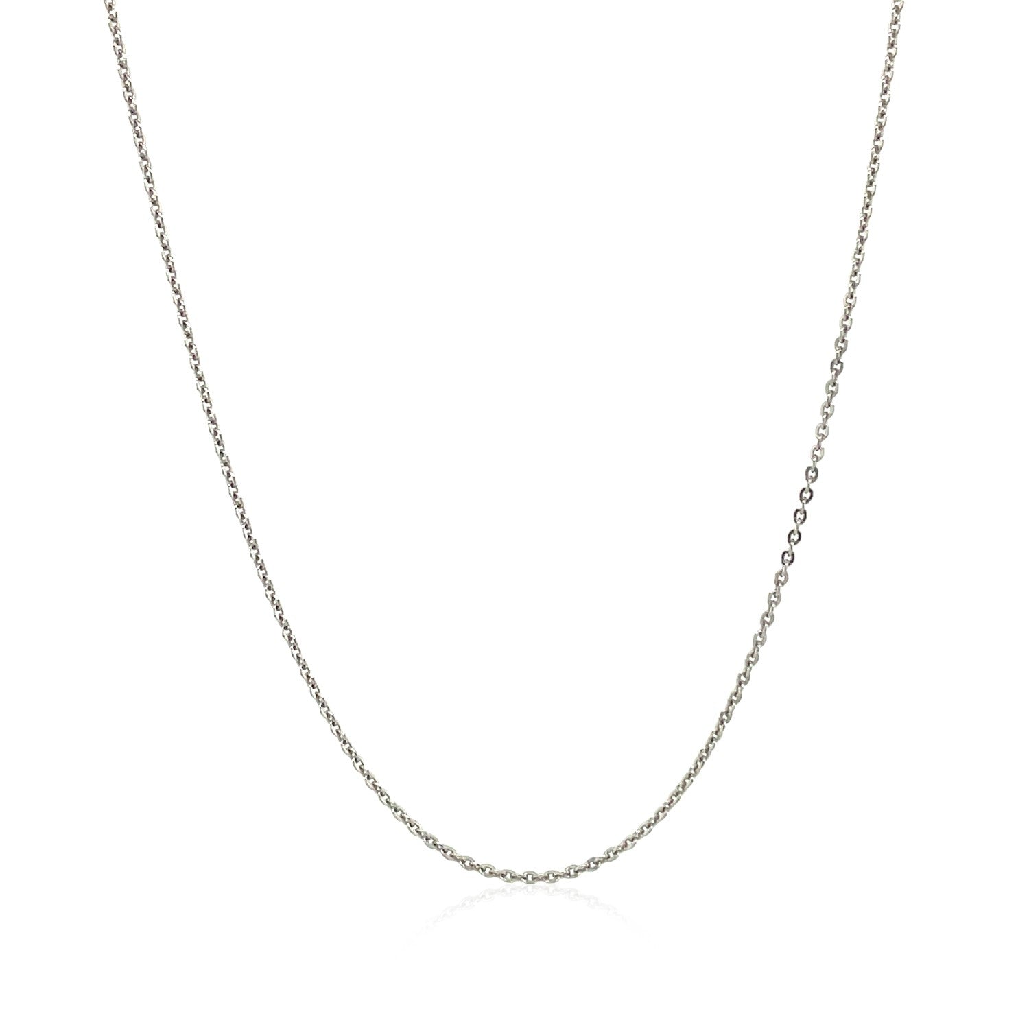 Sterling Silver Rhodium Plated Cable Chain 0.6mm Bids.com