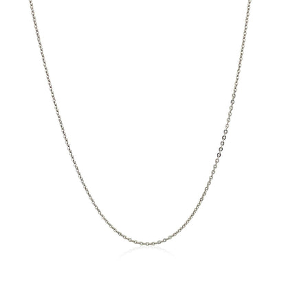 Sterling Silver Rhodium Plated Cable Chain 0.6mm Bids.com
