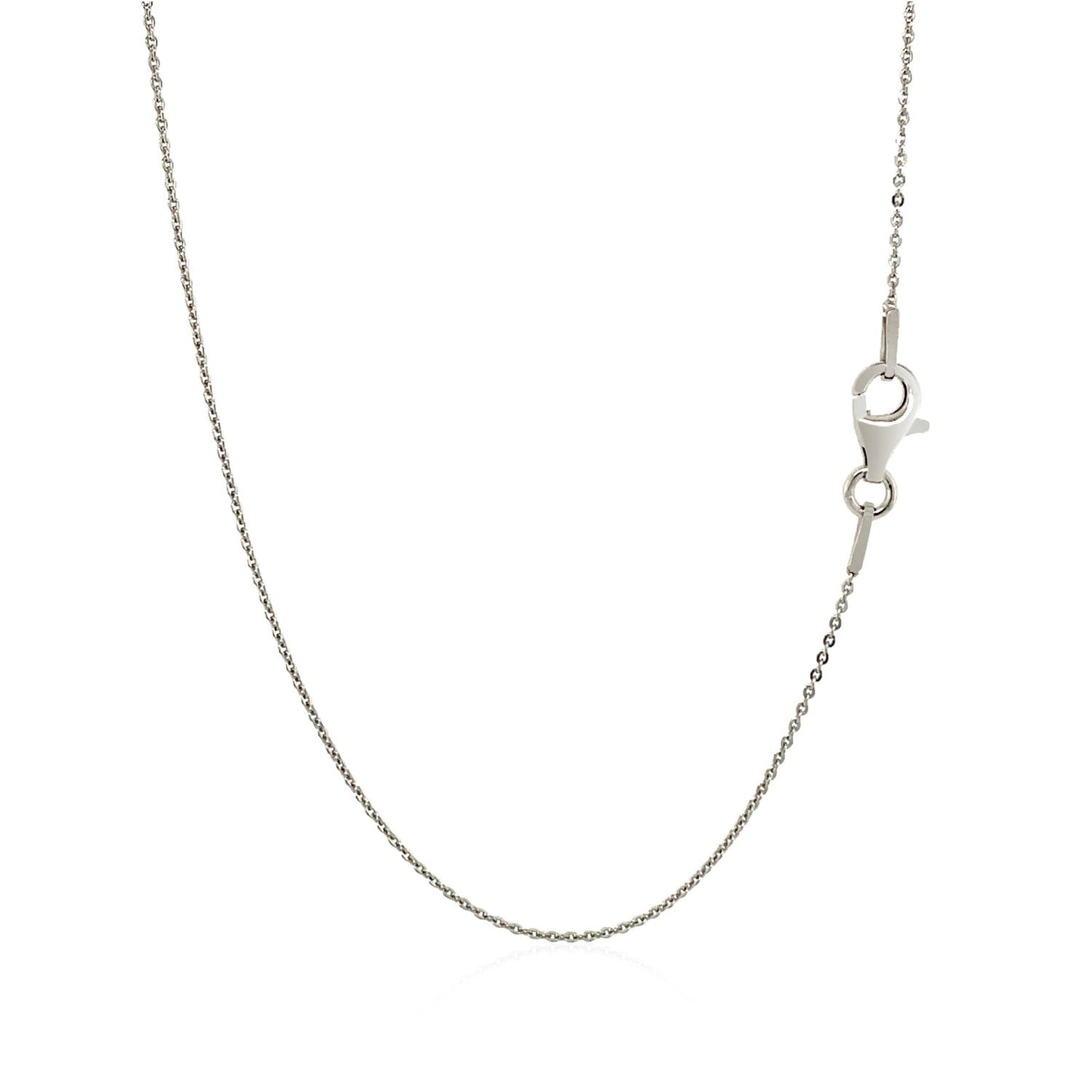 Sterling Silver Rhodium Plated Cable Chain 0.6mm Bids.com
