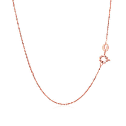 14k Rose Gold Diamond Cut Round Wheat Chain 0.6mm Bids.com