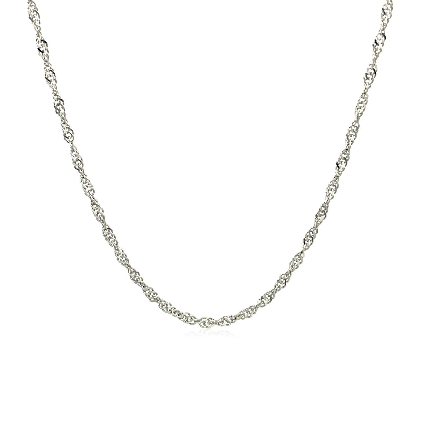 10k White Gold Singapore Chain 1.5mm Bids.com
