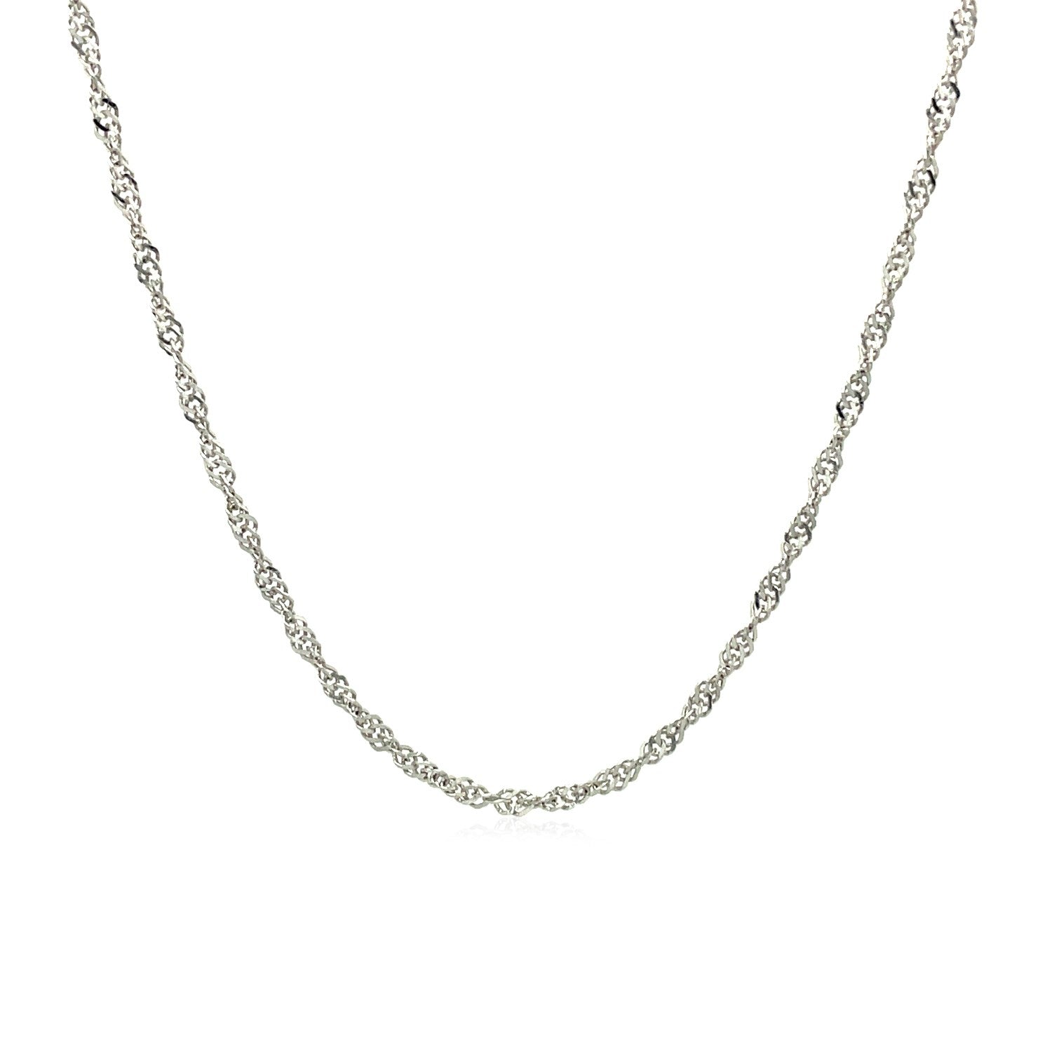 10k White Gold Singapore Chain 1.5mm Bids.com