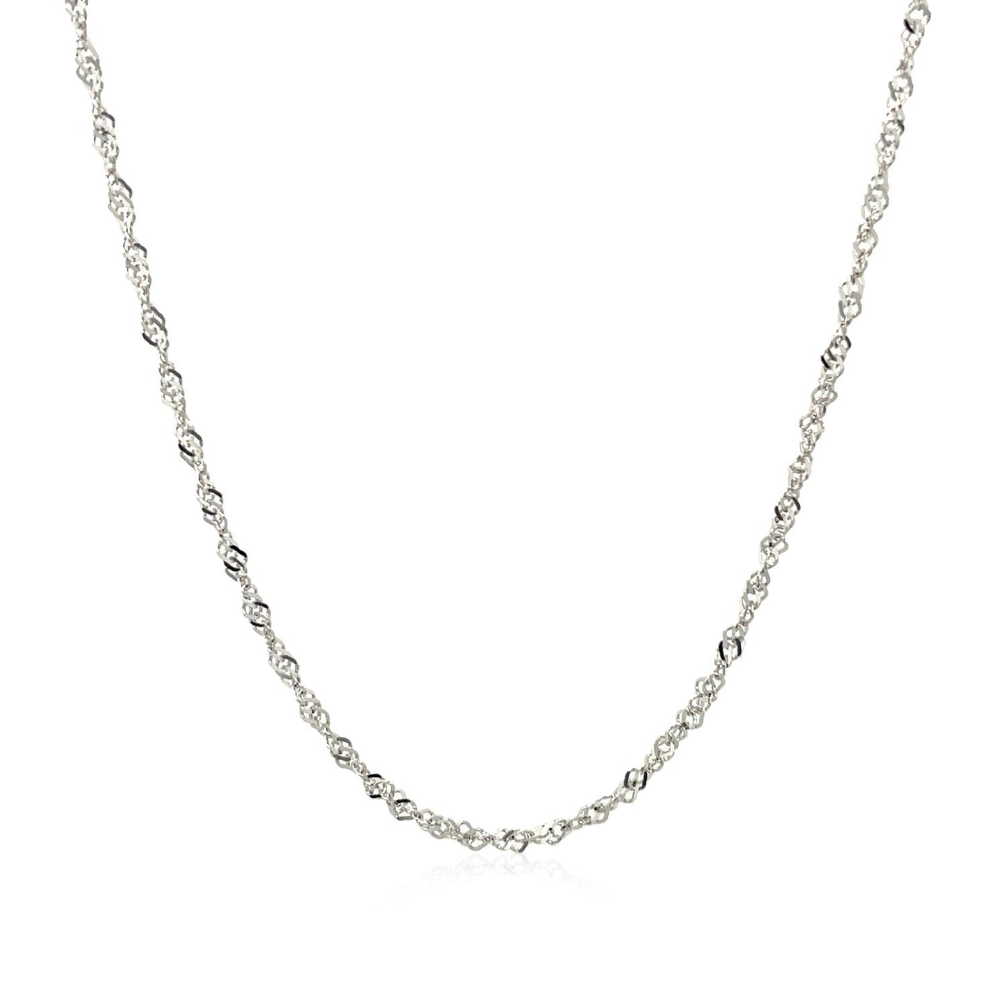 14k White Gold Singapore Chain 1.5mm Bids.com