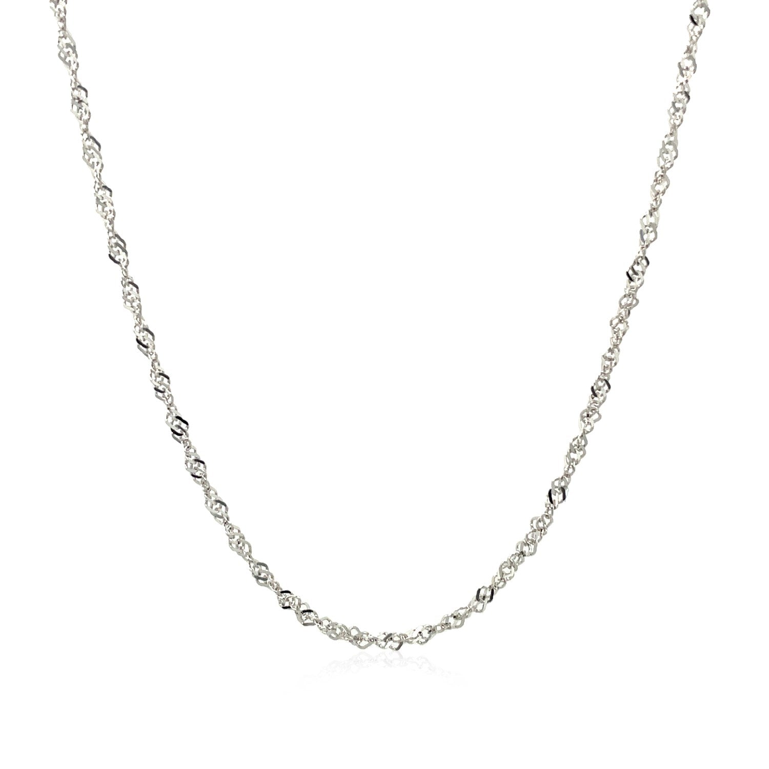 14k White Gold Singapore Chain 1.5mm Bids.com
