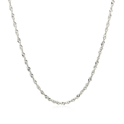 14k White Gold Singapore Chain 1.5mm Bids.com