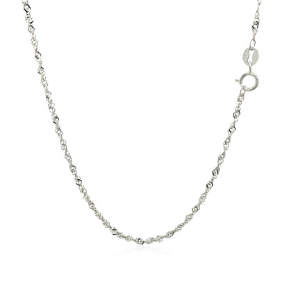 14k White Gold Singapore Chain 1.5mm Bids.com