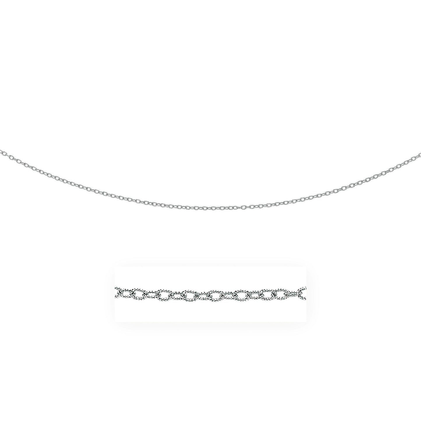 2.5mm 14k White Gold Pendant Chain with Textured Links Bids.com