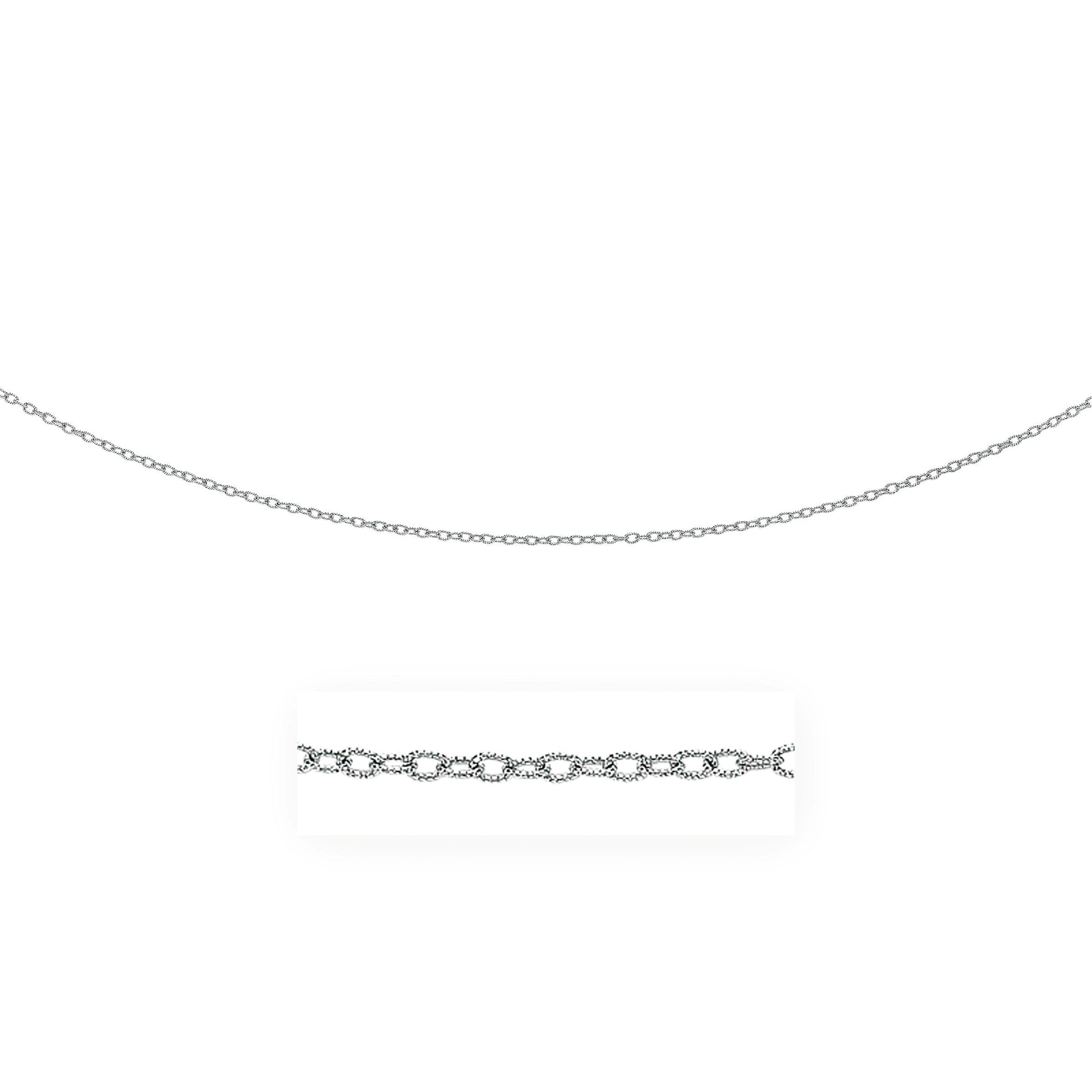 2.5mm 14k White Gold Pendant Chain with Textured Links Bids.com
