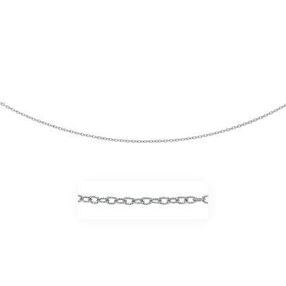 2.5mm 14k White Gold Pendant Chain with Textured Links Bids.com