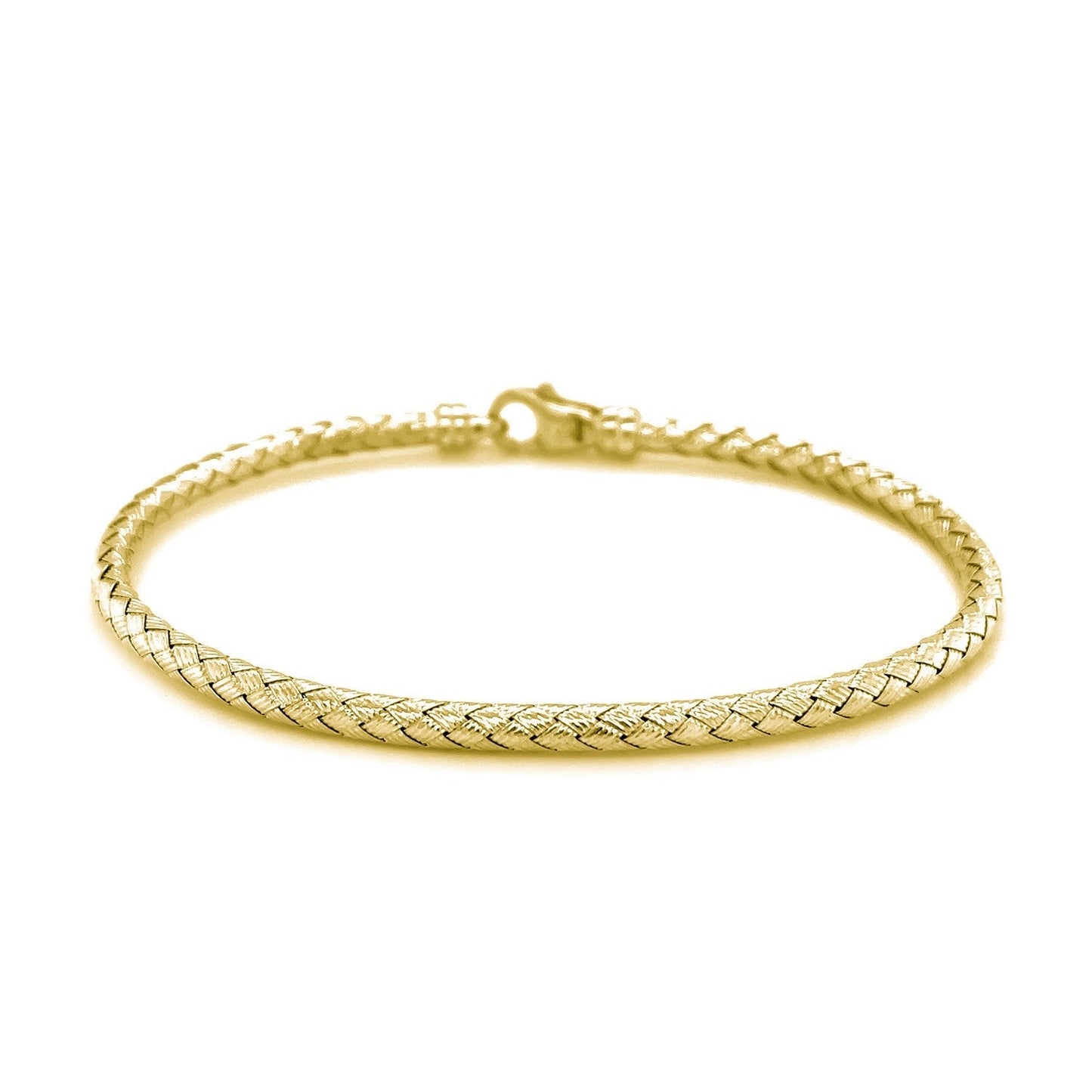 Fancy Weave Bangle in 14k Yellow Gold (3.0mm) Bids.com