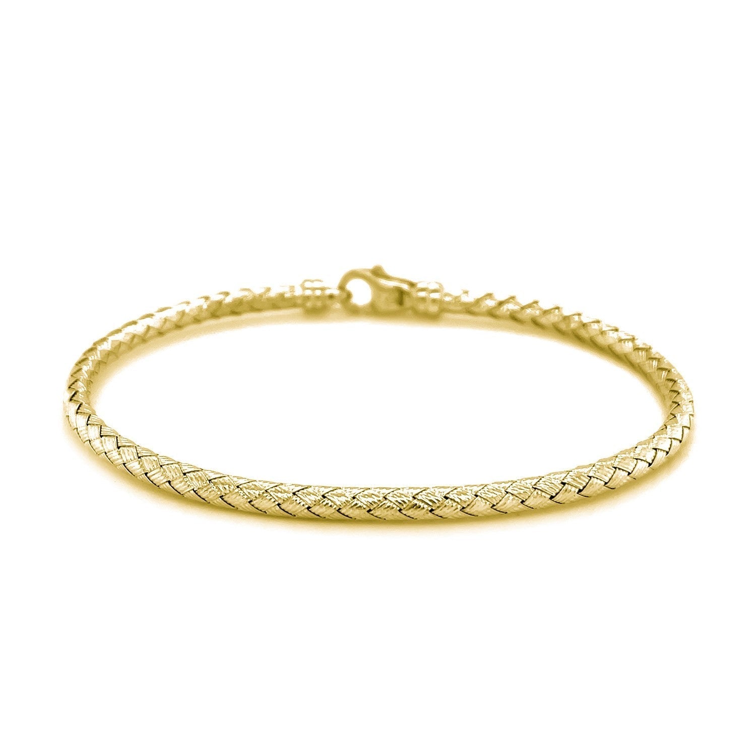 Fancy Weave Bangle in 14k Yellow Gold (3.0mm) Bids.com