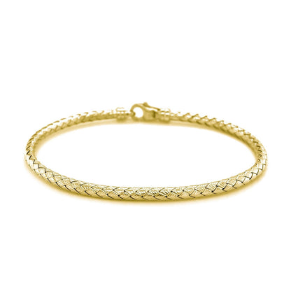 Fancy Weave Bangle in 14k Yellow Gold (3.0mm) Bids.com
