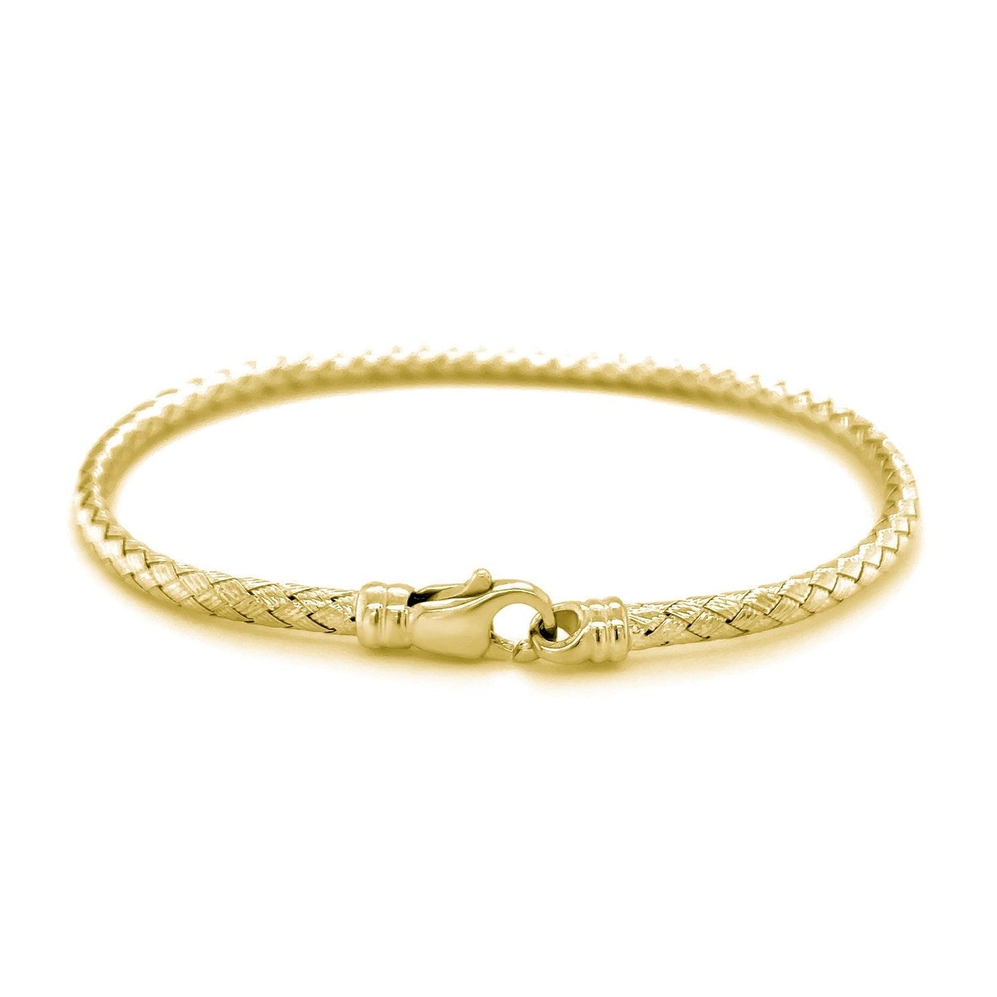 Fancy Weave Bangle in 14k Yellow Gold (3.0mm) Bids.com