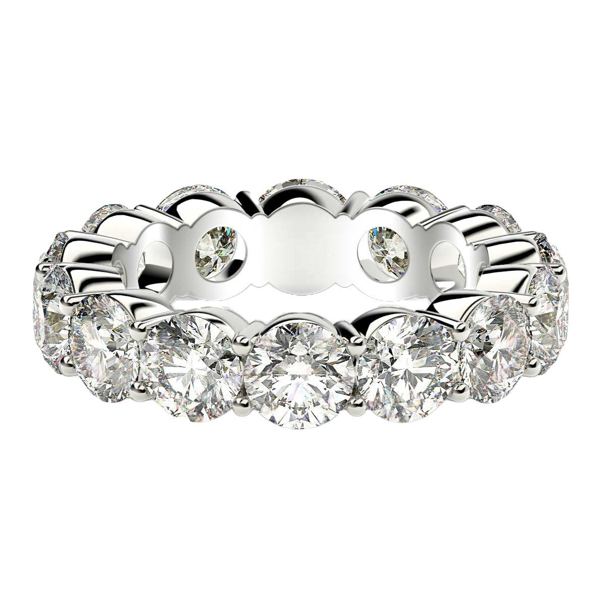 Round Cut Lab Grown Diamond Eternity Ring in 14k White Gold (6 cttw FG/VS2) Bids.com