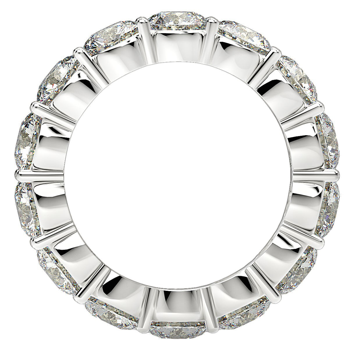 Round Cut Lab Grown Diamond Eternity Ring in 14k White Gold (6 cttw FG/VS2) Bids.com