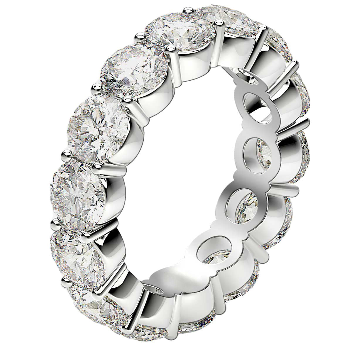 Round Cut Lab Grown Diamond Eternity Ring in 14k White Gold (6 cttw FG/VS2) Bids.com