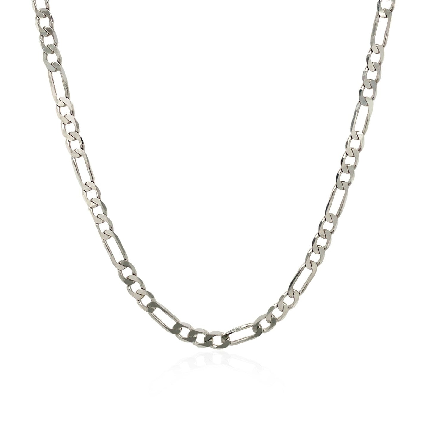 3.0mm 14k White Gold Solid Figaro Chain Bids.com