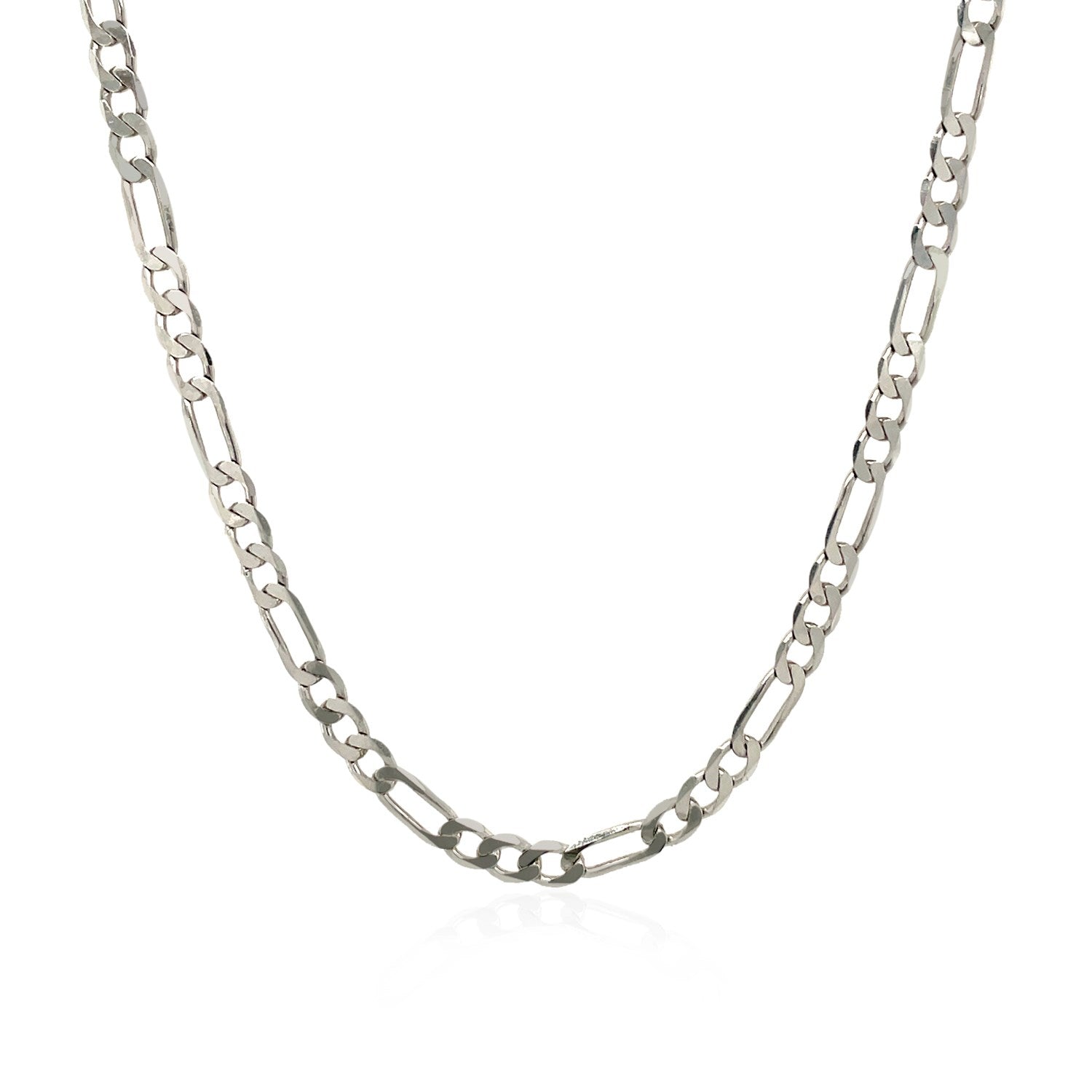 3.0mm 14k White Gold Solid Figaro Chain Bids.com