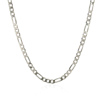3.0mm 14k White Gold Solid Figaro Chain Bids.com
