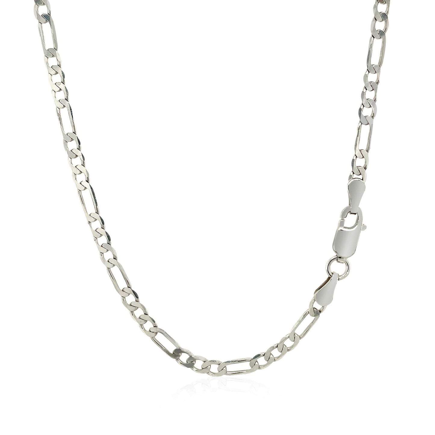 3.0mm 14k White Gold Solid Figaro Chain Bids.com