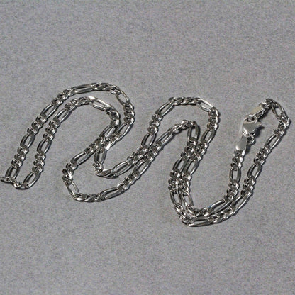 3.0mm 14k White Gold Solid Figaro Chain Bids.com