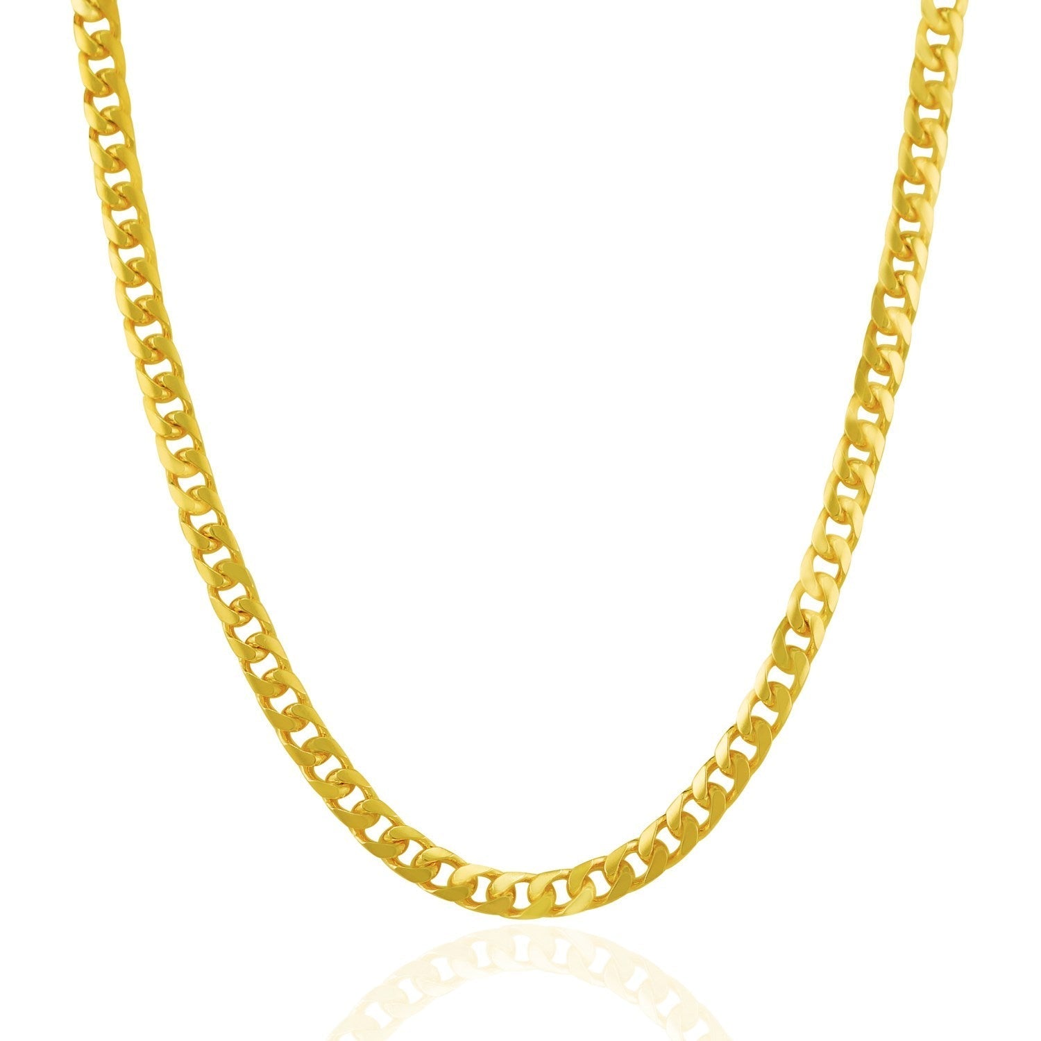 4.4mm 14k Yellow Gold Solid Miami Cuban Chain Bids.com
