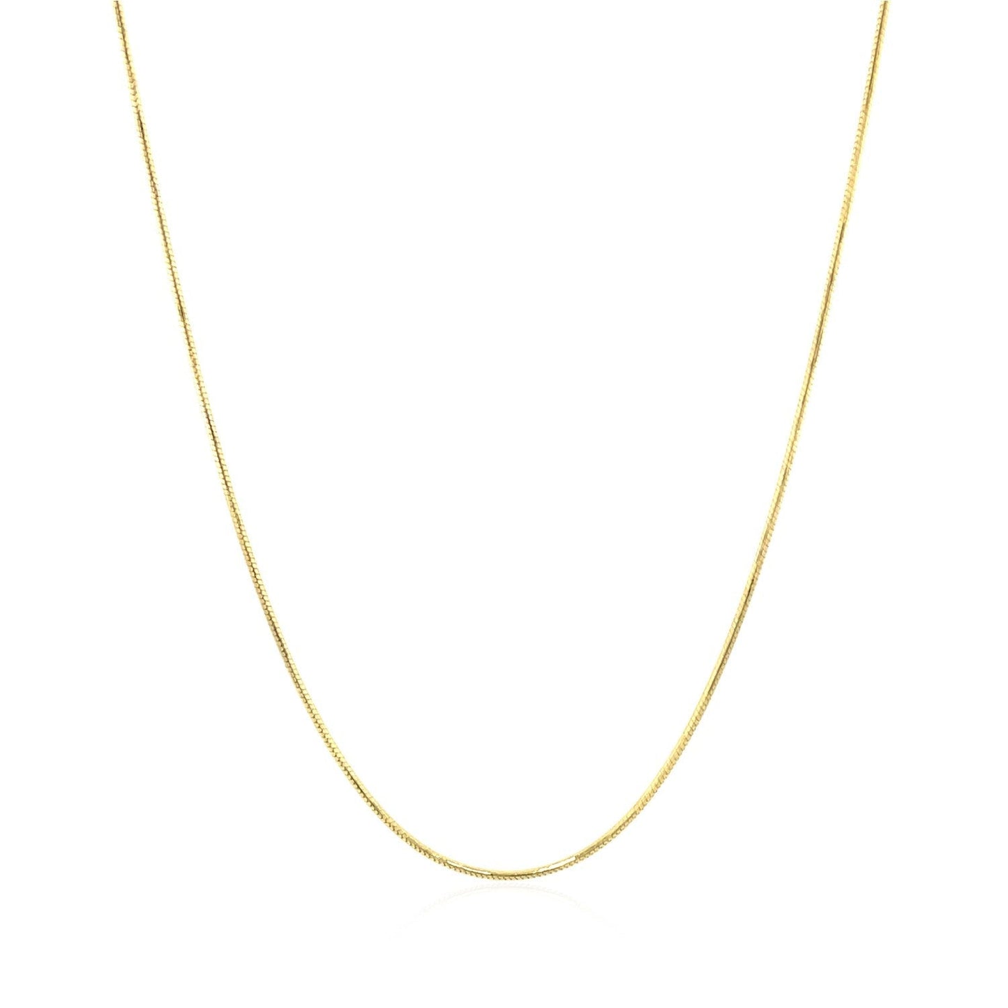14k Yellow Gold Round Snake Chain 0.7mm Bids.com